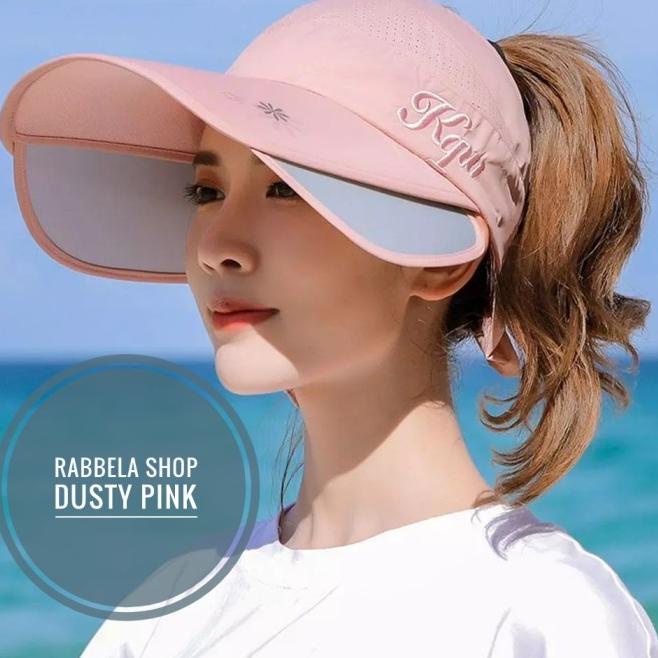มาถึง.. หมวกแฟชั่นสตรี Golf Beach Sports Anti Uv Visor Sky Blue