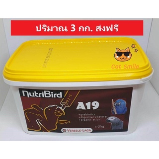 อาหารนกลูกป้อน สูตรนกสายพันธ์ใหญ่ ที่ต้องการไขมันเยอะกว่า Nutribird A19 ปริมาณ 3 กก.อาหารนกแก้ว ป้อน A 19 นูทรี