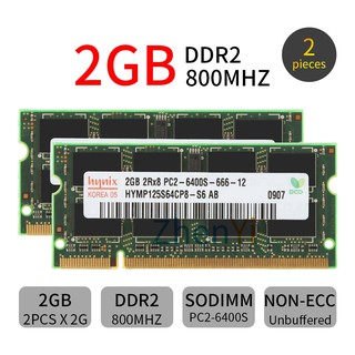 Hynix 2PCS 2GB DDR2 800MHz RAM PC2-6400 2Rx8 200Pin CL6 SODIMM LAPTOP Memory NOTEBOOK RAM AD22