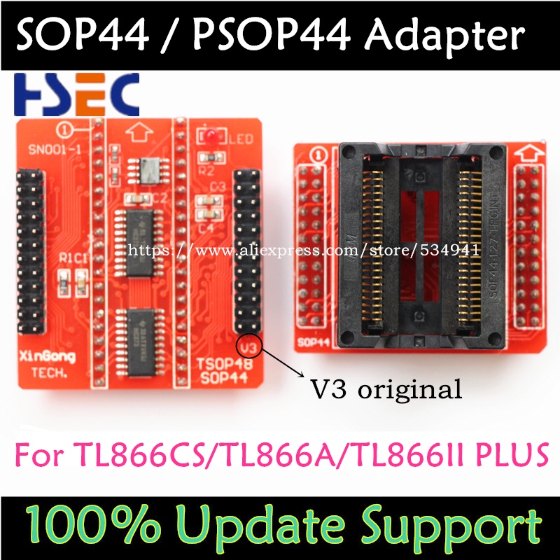 Original V3 TSOP48 PSOP44 SOP44 Adapter IC Adapter For MiniPro TL866CS /A TL866II PLUS TL866 Univers