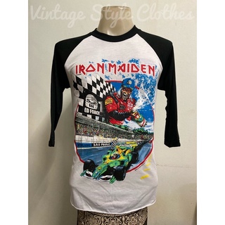 เสื้อวง แขนสามส่วน Ironmaiden สไตล์วินเทจ