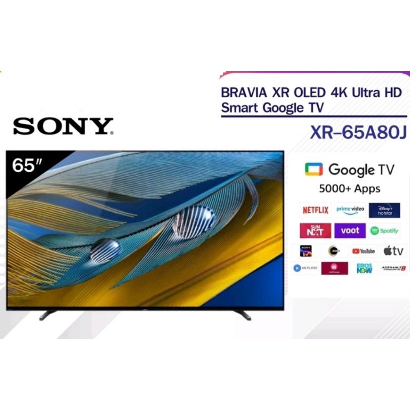 Sony Bravia 4K OLED TV รุ่น XR-65A80J - Series Android TV - Google TV ขนาด 65 นิ้ว สีดำ OLED TV