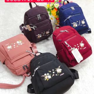 [พร้อมส่ง] กระเป๋าเป้สะพายCHIBAO ลายปักดอกไม้ #00381 ของแท้100%