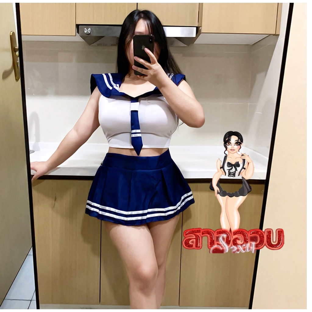ชุดนอนไม่ได้นอนสาวอวบ🍒ชุดนักเรียน ชุดคอสเพลย์ไซต์ใหญ่ M-XXL S-094
