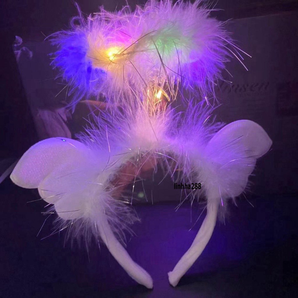 [HOT TIKTOK] ที่คาดผมเรืองแสงพร้อมไฟ LED เรืองแสงสีเหลืองเรืองแสง