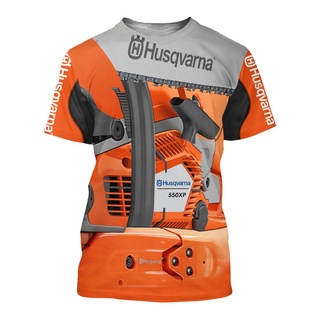 เสื้อยืดลําลอง แขนสั้น คอกลม พิมพ์ลายเลื่อยยนต์ Husqvarna 3D แฟชั่นยอดนิยม 2023 550xp