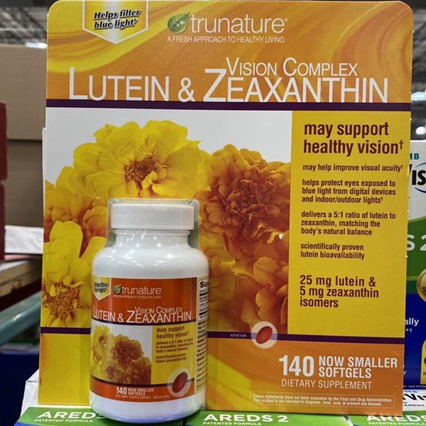Trunature Lutein Exp.06/2027 วิตามินบำรุงสายตา & zeaxanthin 140 softgels สำหรับผู้ที่ใช้สายตาโดยเฉพา