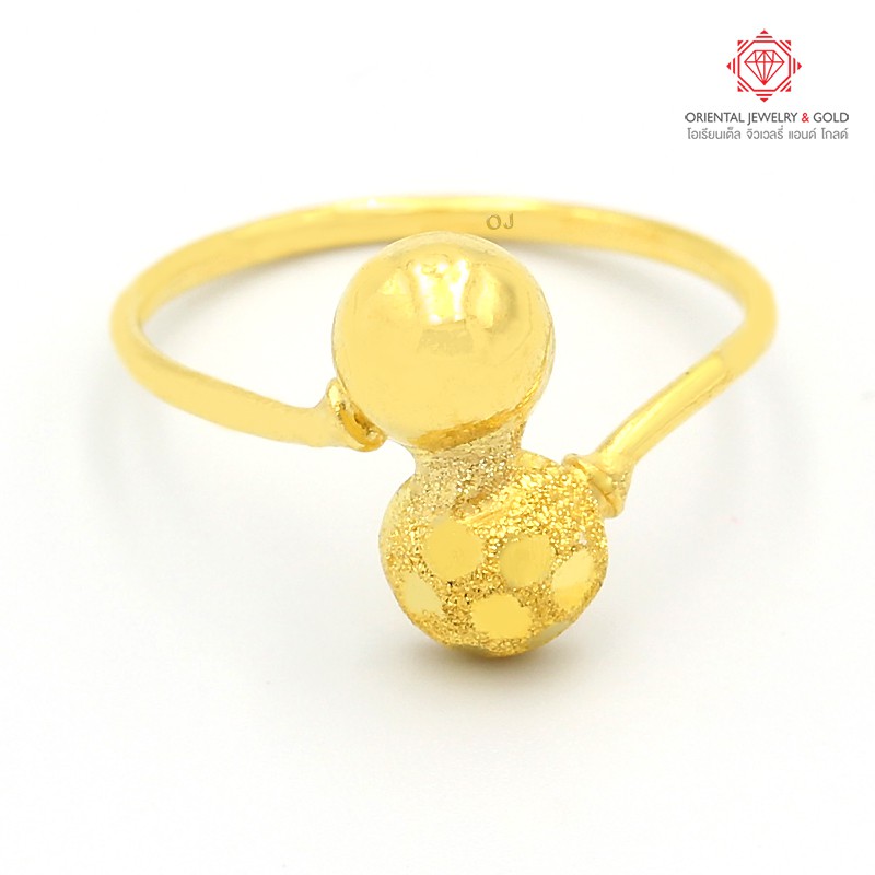[ผ่อน 0%] OJ GOLD แหวนทองแท้ นน. 1 กรัม 96.5% ตุ้มไขว้ ขายได้ จำนำได้ พร้อมใบรับประกัน แหวนทอง แหวนทองคำแท้