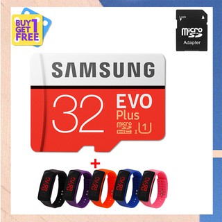 [Ready Stock] SamSung 32GBMicro SD Card SDHC Memory Card Class 10 Mini SD Card SDXC 4k red TF card With free LED Watch