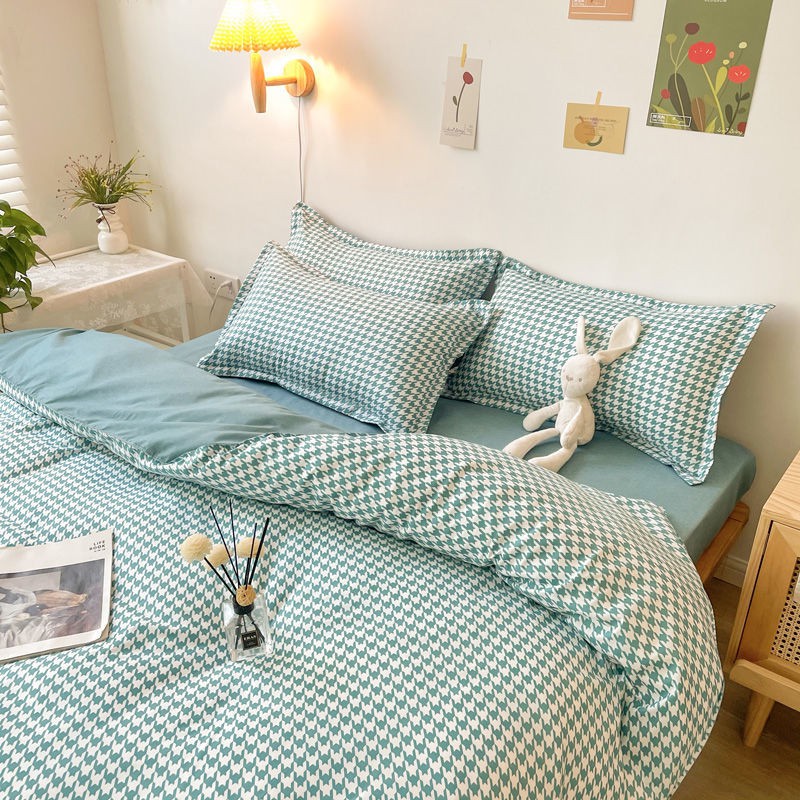 Simple Ikea Style Striped Plaid Quilt, Ikea Blue Striped Duvet Cover