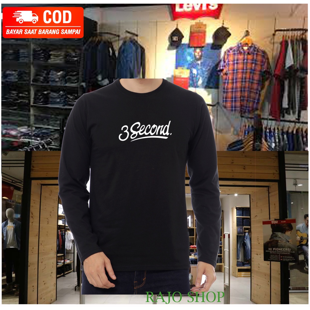 เสื้อยืดแขนยาวพิมพ์ลาย DISTRO MASAKINI 3SECON 01 Ash สําหรับผู้ชาย ...
