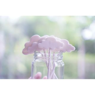 Sorn Studio ฟองดอง "ก้อนเมฆก้าน"☁️ (5 ก้าน) น้ำตาลปั้นแต่งเค้ก ถ่ายจากสินค้าจริง (Edible Cake Toppers)