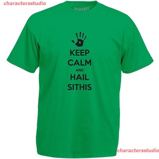 คอลูกเรือcharactersstudio New 88 - Keep Calm And Hail Sithis, เสื้อยืดลําลองสําหรับผู้ชายผ้าฝ้ายแขนสั้นคอกลมพิมพ์ลาย sal