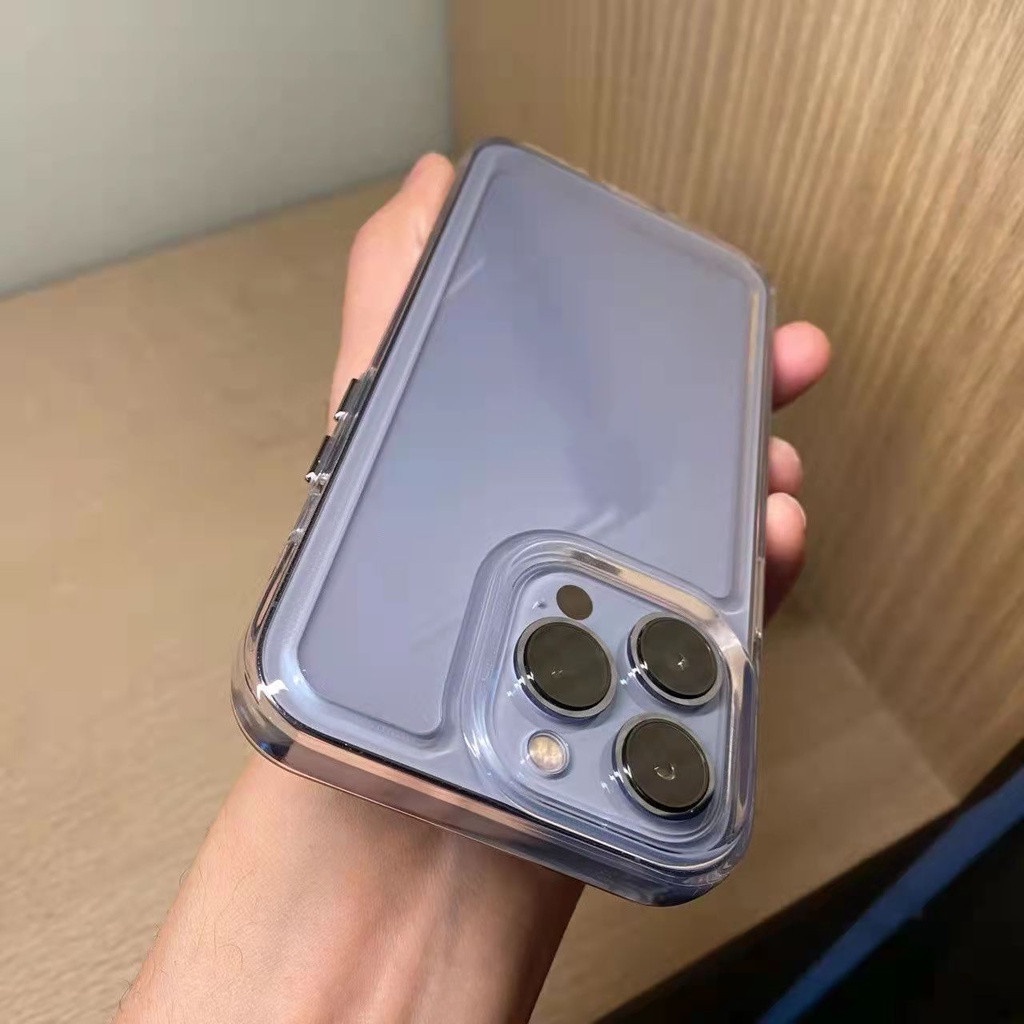 เคสโทรศัพท์มือถือ PC แข็ง แบบอะคริลิคใส กันกระแทก ป้องกันเลนส์กล้อง สําหรับ iPhone 13 Pro Max 11 12 X XR XS Max 7 8 Plus 13Mini 12Mini