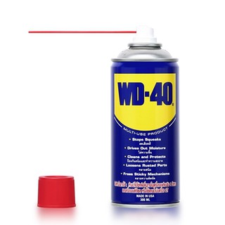 WD-40 น้ำมันอเนกประสงค์ WD40 ขนาด 300 มล. ใช้สำหรับหล่อลื่น คลายติดขัด ไล่ความชื่น ทำความสะอาด และป้องกันสนิม สีใส ไม่ม