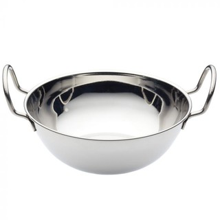 [20 cm] ภาชนะสแตนเลสใส่อาหารแบบมีหูหิ้ว ขนาด 20 ซม. Kadai Dish 20 cm. (HSG704)