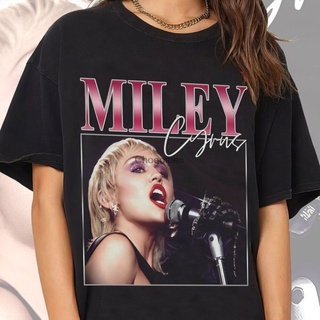 เสื้อยืดสีขาวเสื้อยืด ลาย miley cyrus สไตล์วินเทจ 90s สําหรับทุกเพศS-4XL