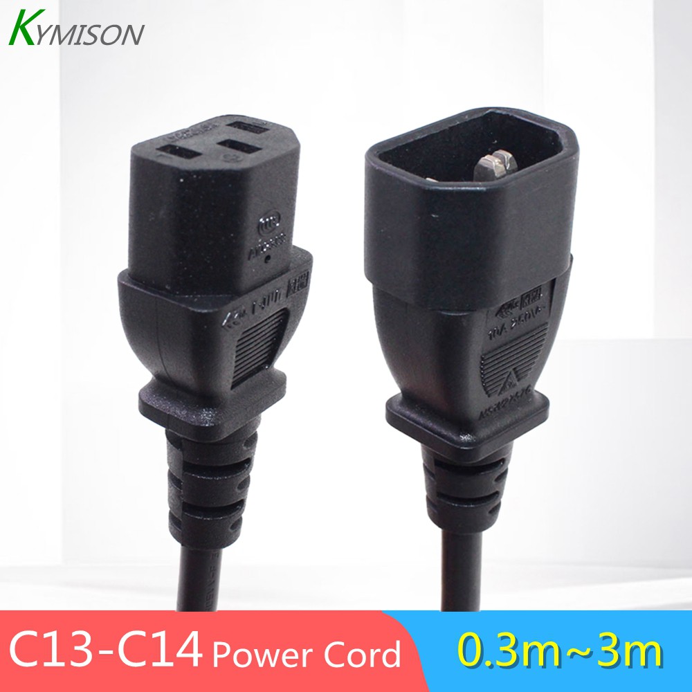 สายเคเบิลต่อขยาย IEC 320 C14 เป็น C13 สําหรับคอมพิวเตอร์ PDU UPS PC 10A 250V ปลั๊กตัวผู้ เป็นซ็อกเก็ตตัวเมีย AC ความยาว 0.3/0.5/1/1.5/2/3 เมตร