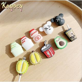 Head Protection Data Cable / Charger / Earphone Cartoon Model KAWS Pearl Accents