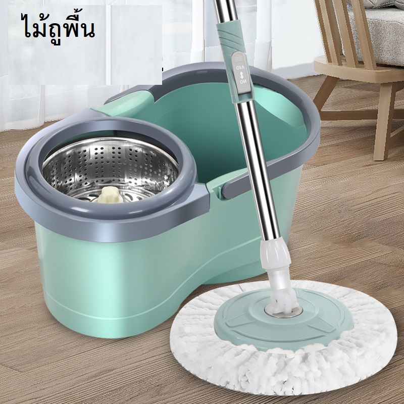 พร้อมผ้าม๊อบไมโครไฟเบอร์ หมุนได้ถึง360องศา  มีอะไหล่ใช้ซ้ำ ตัวตะแกรงกับหัวม็อบเป้นสแตนเลส ขนาดตัวถัง29*46*25cm