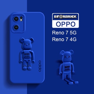 [พร้อมส่ง] เคสซิลิโคนนิ่ม ลายหมีน่ารัก พร้อมขาตั้ง สําหรับ OPPO Reno 7 5G Find X5 Lite F21 Pro 4G