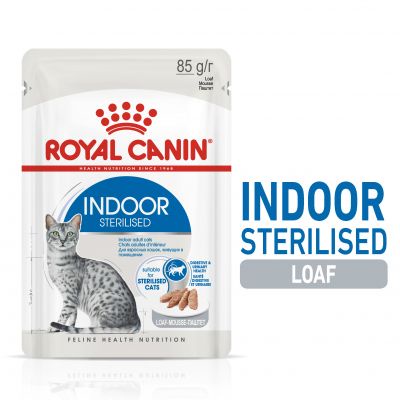 Royal Cnin Indoor Sterilised Loaf  Cat Food รอยัลคานิน อาหารแมวทำหมัน อาหารเปียกแมว แมวเลี้ยงในบ้าน 85g (ลดราคา)