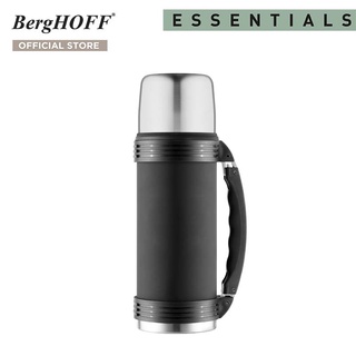 BergHOFF  ขวดน้ำสุญญากาศสแตนเลสสตีล  รุ่น Essential ทนทาน 1 ลิตร สีดำ1100250