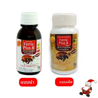 Ferric Plus-K บำรุงเลือดสำหรับสุนัข&amp;แมว ชนิดแบบเม็ด/น้ำ