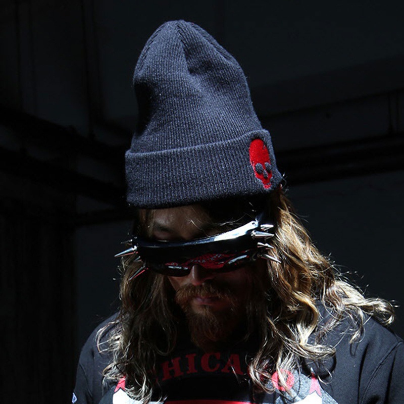 Sweetyvi12 หมวกบีนนี่ถัก แบบหนา ให้ความอบอุ่น ปักลายโครงกระดูก แฟชั่นฤดูหนาว กลางแจ้ง สําหรับผู้หญิง และผู้ชาย - รูปที่ 6