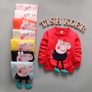 เสื้อแขนยาวเด็ก ใส่กันหนาวพร้อมส่ง 😆 peppa pig 🐖ถามสีก่อนนะคะ