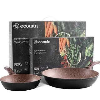 Ecowin Maifan หม้อหิน กระทะเคลือบหินอ่อน ไม่ติดกระทะ สำหรับเตาทุกประเภท ขนาด 20 /26/ 30 ซม.