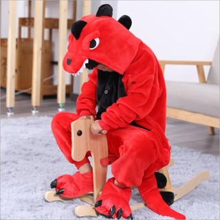 7C51 ชุดเด็ก ชุดมาสคอต ชุดนอน ชุดแฟนซี มังกร ก๊อตจิ ไดโนเสาร์ สีแดง Mascot Red Dinosaur Dragon Costumes