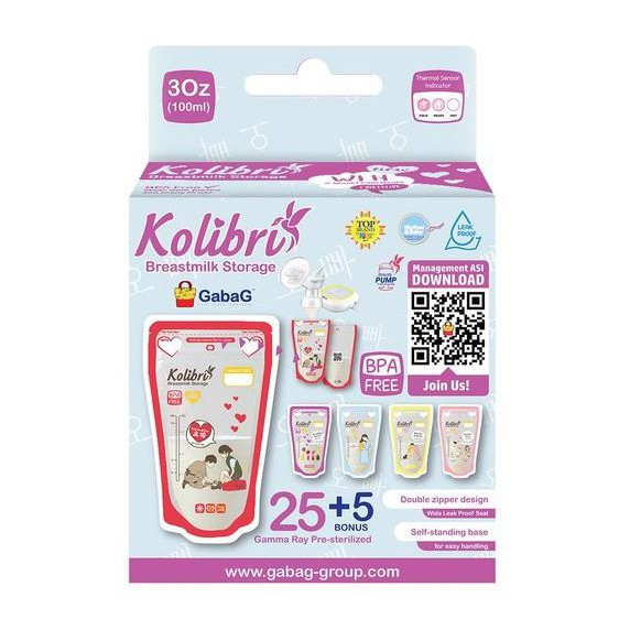 Gabag Breastmilk Storage Bag 100 ml - WFH Series