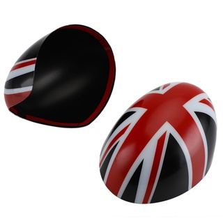 2 x  Union Jack UK Flag ฝาครอบกระจก MINI Cooper R55 R56 R57 Black/Red