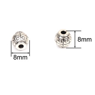 ลูกปัดเงินทิเบตทรงลูกระเบิด ขนาด8mm