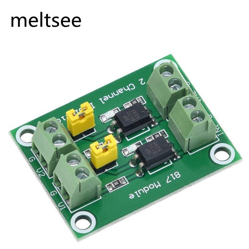 pc 817 3 . 6-30 v 2 channel แผ่นบอร์ดโมดูลแปลงแรงดันไฟฟ้า PC817 3.6-30V 2 Channel Optocoupler Isolation Board