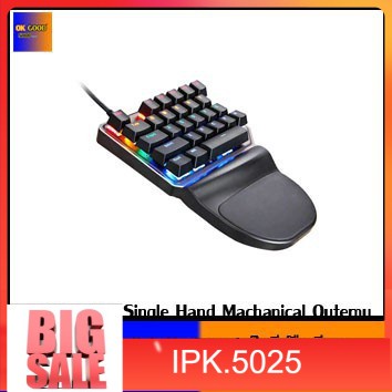 IPK. OKER K52 Single Hand Machanical Outemu Blue Switch Keyboard เป็นคีย์มือเดียว คีย์บอร์ดเกมมิ่ง  Keyboard Gaming 2141