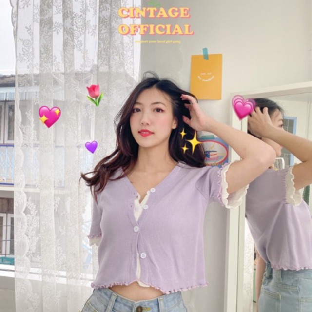 Cintage♡ CT549 คลุมทูโทนแขนสั้น6040