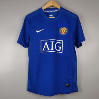 เสื้อกีฬาแขนสั้น ลายทีมชาติฟุตบอล United Third Away 08-09 ชุดเยือน สไตล์วินเทจ สําหรับผู้ชาย