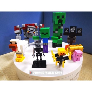 ของเล่นฟิกเกอร์ รูป Minecraft Chicken Pig Redstone Cube Blaze Titan Wither MC Game ขนาดเล็ก X0294