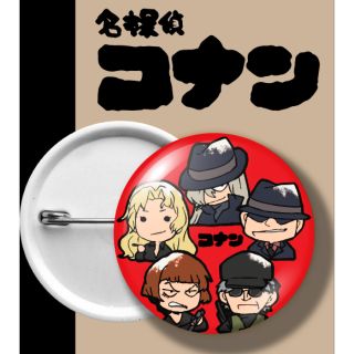 เข็มกลัด โคนัน BADGE CONAN DETECTIVE นักสืบจิ๋ว รวม หมู่โคนัน พื้นแดง