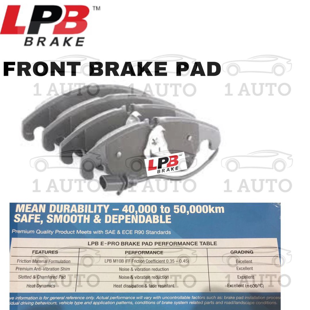 LPB e-PRO SEMI METALLIC ผ้าเบรคหน้า AUDI Q5 (8RB) 2.0 TFSI A6 (C7) 2.0t HYBRID A4 B8 2.0SE 2.0 TFSI 