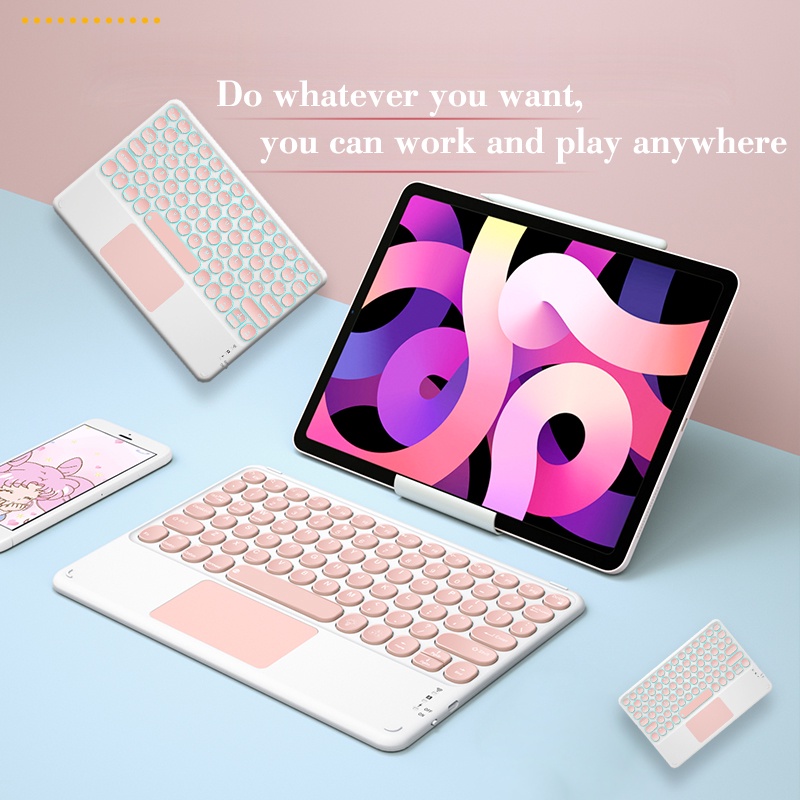 2021 New Round drip keycap With backlight Wireless Bluetooth Keyboard