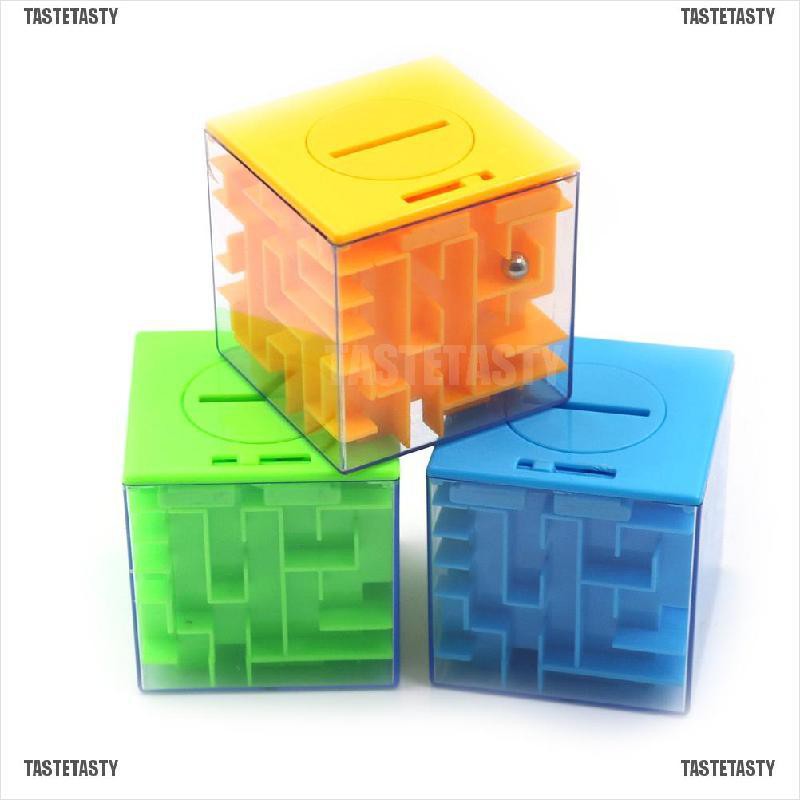 Kid 3D Cube Puzzle Maze Toy Piggy bank Hand Game Box Fun Brain Game Toys EJ