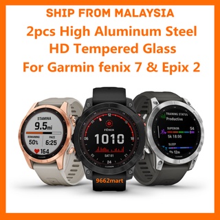 Garmin fenix 7 / fenix 7X / fenix 7S / Epix 2 [ 2 ชิ้น ] กระจกนิรภัยกันรอยหน้าจอ HD เหล็กอลูมิเนียมสูง