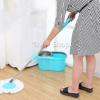 ชุดไม้ถูพื้น แบบพกพาและ ใช้งานง่ายผ้าถู พื้นแบบหมุน ได้สองไดรฟ์แบบหมุน SPIN MOP