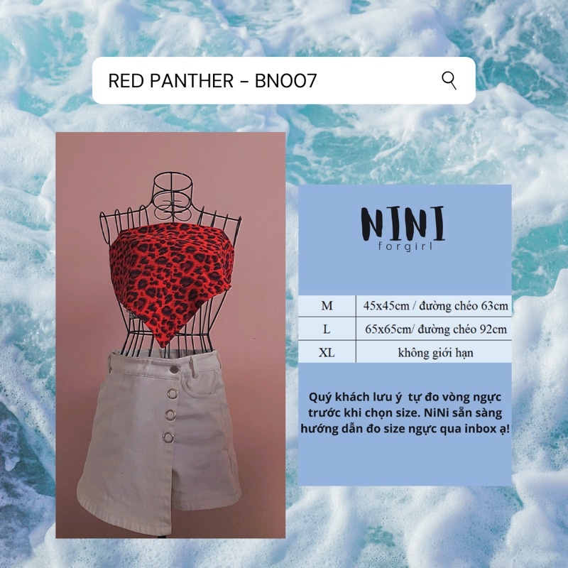 Bandana Bandana Bandana | BN007 + BN015 | ผ้าโพกหัว | ผ้าพันคอหน้าอกลายเสือดาวสีเหลือง + สีแดง