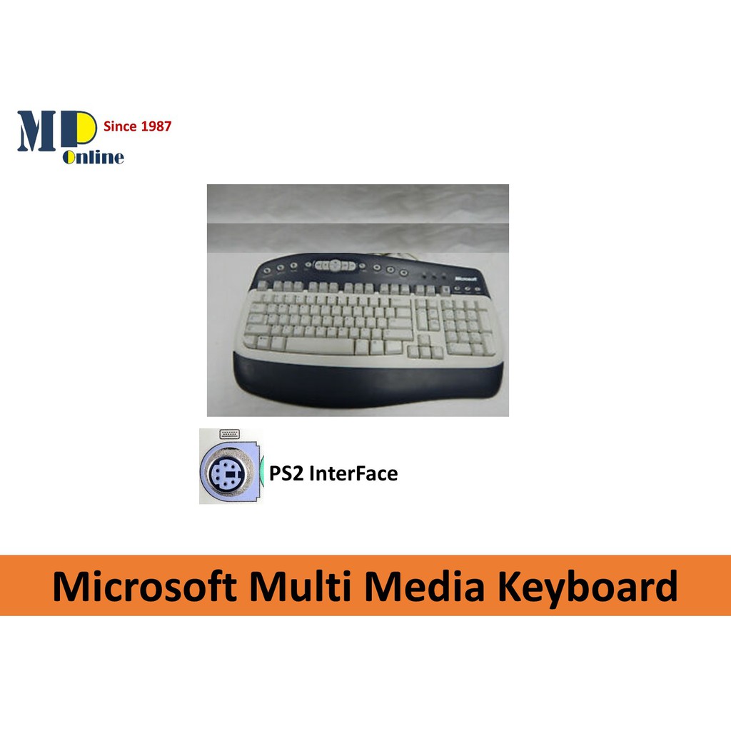 Microsoft Multi Media Keyboard อินเทอร์เฟซ PS2