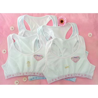 🎀🎁🎀เสื้อซัพในเด็ก หญิง First Bar Free Size รุ่นเสริมฟองน้ำเว้าหน้าไม่เว้าหลัง สี ฟ้า ชมพู🎀🎁🎀