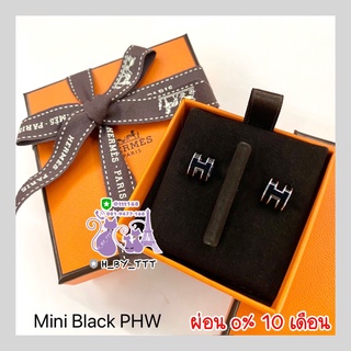 H ermes Mini POP earring 🖤Black GHW 🖤 ต่างหู ดำขอบทอง ของแท้